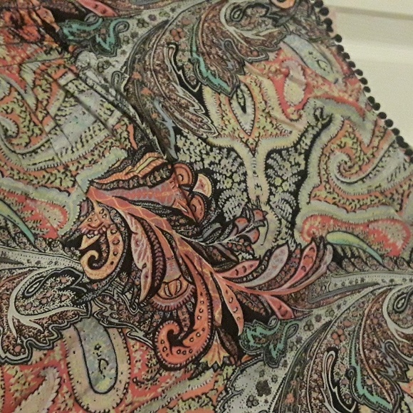 Victoria's Secret Vntg Deep V-Neck Swim Cover-Up Paisley Crochet Trim Mini Dress - Picture 5 of 14